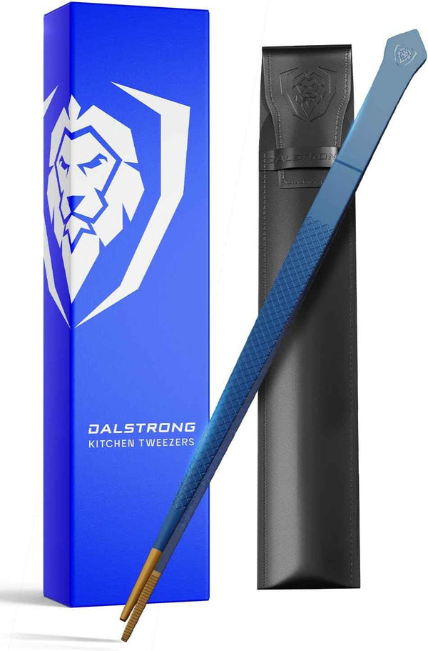 Dalstrong Professional Food Tweezers-Giftable 4pc Set-6.5"-High-Precision Tweezer Tongs-Black Titanium Coating-Plating, Multi-use-304 Stainless Steel-Culinary Fine Use-Metal Kitchen Tongs