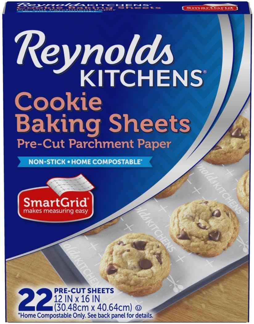 Reynolds Kitchens Air Fryer Liners Disposable, Unbleached Parchment Paper Sheets, 50 Count