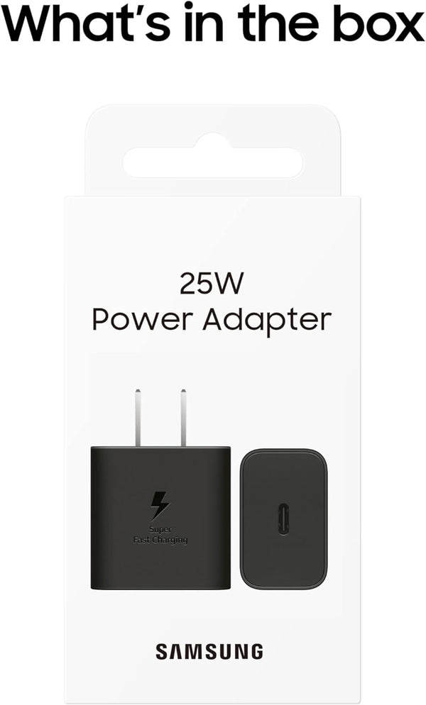 Samsung 25W Wall Charger Power Adapter, Cable Not Included, Super Fast Charging, Compact Design, Energy Efficient, Compatible with Galaxy and USB Type C Devices, Black