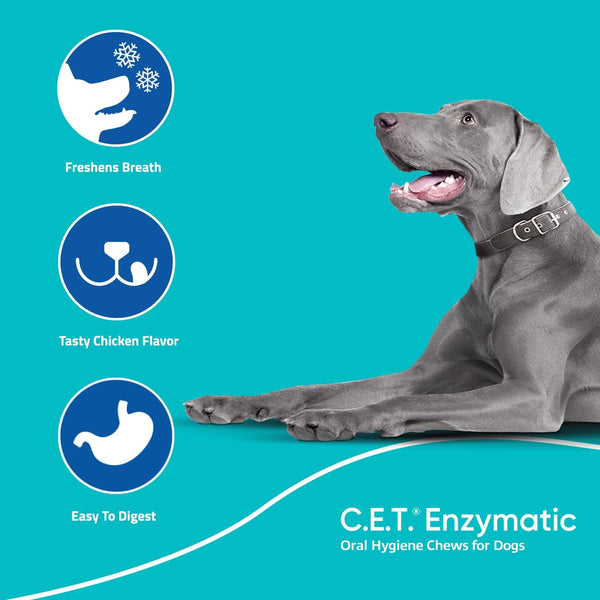 C.E.T. Oral Hygiene Chews for Large Dogs (30 count, Chicken Flavor)