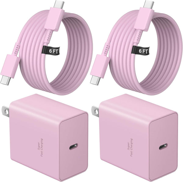 USB C Charger Type C Charger Fast Charging 10FT 45W Samsung Chargers 2-Pack with iPhone Air/17/17 Plus/17 Pro/17 Pro Max/16/16 Plus/16 Pro/16 Pro Max/15/15 Pro Max/iPad Pros/Galaxy S25 S24,Android