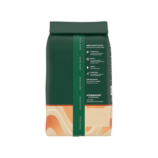 Starbucks Maple Pecan flavored ground coffee, 17 oz, hot or iced coffee brewing