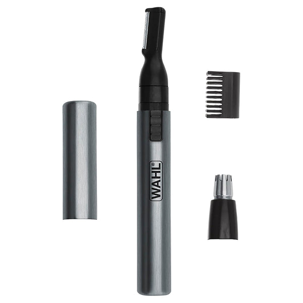wahl micro groomsman battery personal trimmer for hygienic grooming with rinseable interchangeable heads
