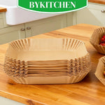 BYKITCHEN 300PCS Air Fryer Liners for Ninja Dual Airfryer, Rectangle Disposable Air Fryer Parchment Paper Compatible with Ninja DZ201/ DZ401/ DZ550, Bella Slim Airfryer &More, Air Fryer Accessories