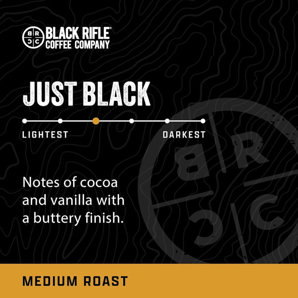 Black Rifle Coffee Company Just Black medium roast K Cups, 50 count, compatible with Keurig machines