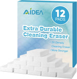 AIDEA Magic Sponges Cleaning Eraser, 2X Density Stronger Sponge for Household, Powerful Scrubber Foam Pads, Multi-Surface Cleaning Supplies for Kitchen, Furniture, Bathroom, Sink, Wall, 48 Pads