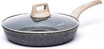 CAROTE Non-Stick Frying Pan Skillet with Glass Lid, PFOA-Free, 10-Inch Classic Granite