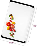 Extra Large Plastic Cutting Board for Kitchen Use, 18 x 12 Inch, Dishwasher Safe