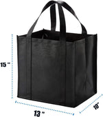 NERUB 10 Pack Reusable Reinforced Handle Grocery Bags - Heavy Duty Large Shopping Totes with Thick Plastic Bottom can hold 40 lbs