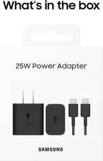 Samsung 25W Wall Charger Power Adapter with Cable, Super Fast Charging, Compact Design, Energy Efficient, Compatible with Galaxy and USB Type C Devices, Black