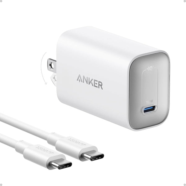 Anker Laptop Charger, 100W Foldable Type C Charger Fast Charging for MacBook, iPhone 17 Series, and All USB C Devices(6FT USB-C Cable Included, Compatible with MagSafe)