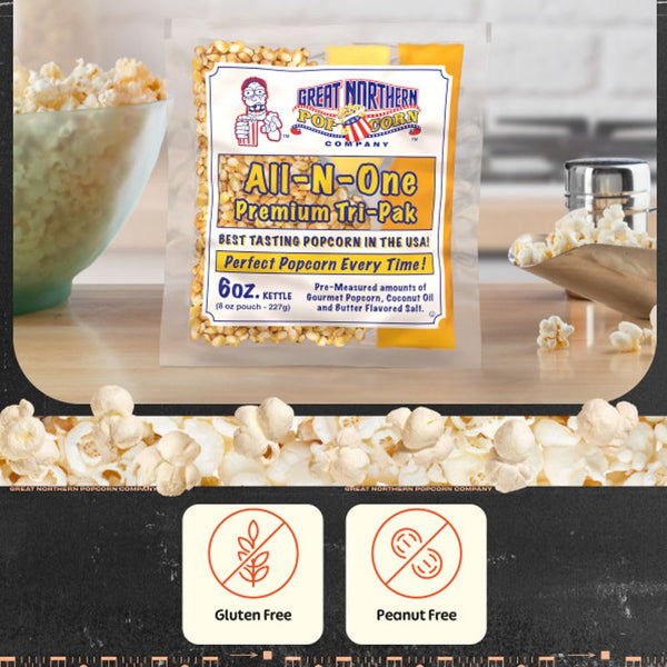 Case of 12 Pre-Measured Popcorn Packs for 6-Ounce Kettle Popcorn Machines