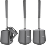 Setsail toilet brush and holder set, self-closing lid, long handle, easy cleaning, bathroom cleaning essentials