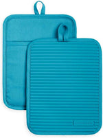 KitchenAid Ribbed Soft Silicone Pot Holder 2-Pack Set, Milkshake Tan, 7"x9"