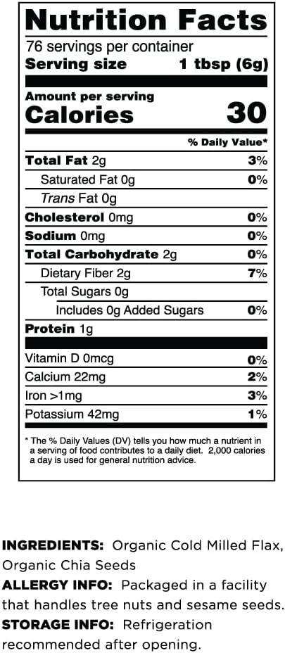 Terrasoul Superfoods Organic Flax Chia Blend, 16 oz - Superseed Boost for Energy & Wellness