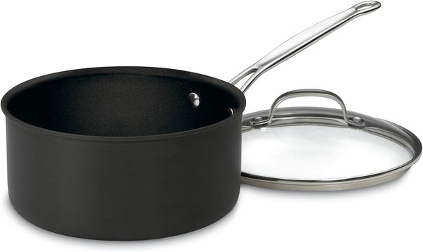 Cuisinart 1-Quart Saucepan with Nonstick Hard Anodized Exterior and Cover