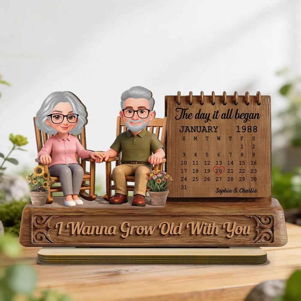 Personalized Gnome Couple Sign, Custom Names Romantic Gnome Love Wooden Table Sign, Cute Couple Home Decor, Anniversary Valentine Gift for Husband Wife