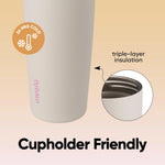 Insulated stainless steel water bottle with two-way spout and built-in straw