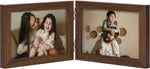 decorUhome double 4x6 picture frame vertical engineered wood bifold photo frame with plexiglass tabletop display black