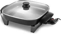 Elite 12"x12"x2.15" Ceramic Electric Skillet with Rapid Heat Up and Dishwasher Safe