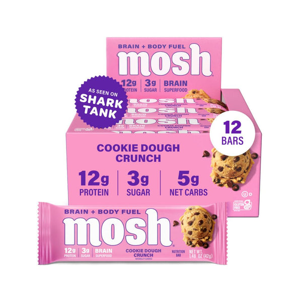 MOSH Variety Pack Keto Protein Bars, High Fiber, Low Carb, Gluten Free, High Protein, 6 Count