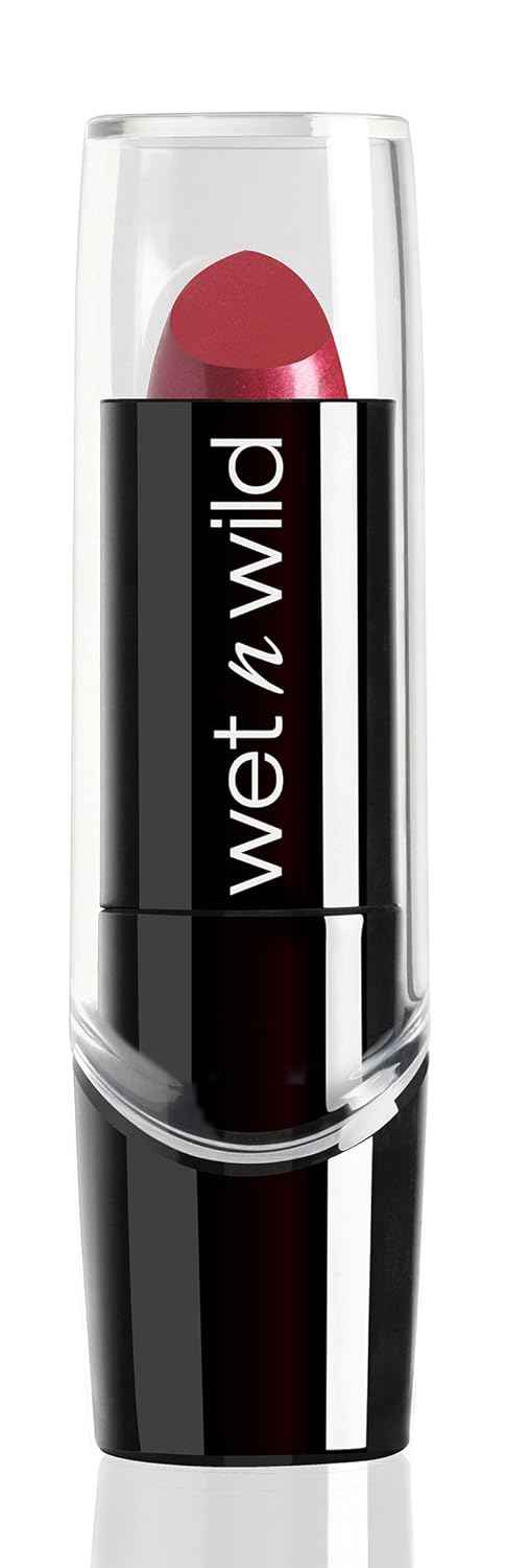 wet n wild Silk Finish Lipstick, Hydrating Rich Buildable Lip Color, Formulated with Vitamins A,E, & Macadamia for Ultimate Hydration, Cruelty-Free & Vegan - Cherry Frost