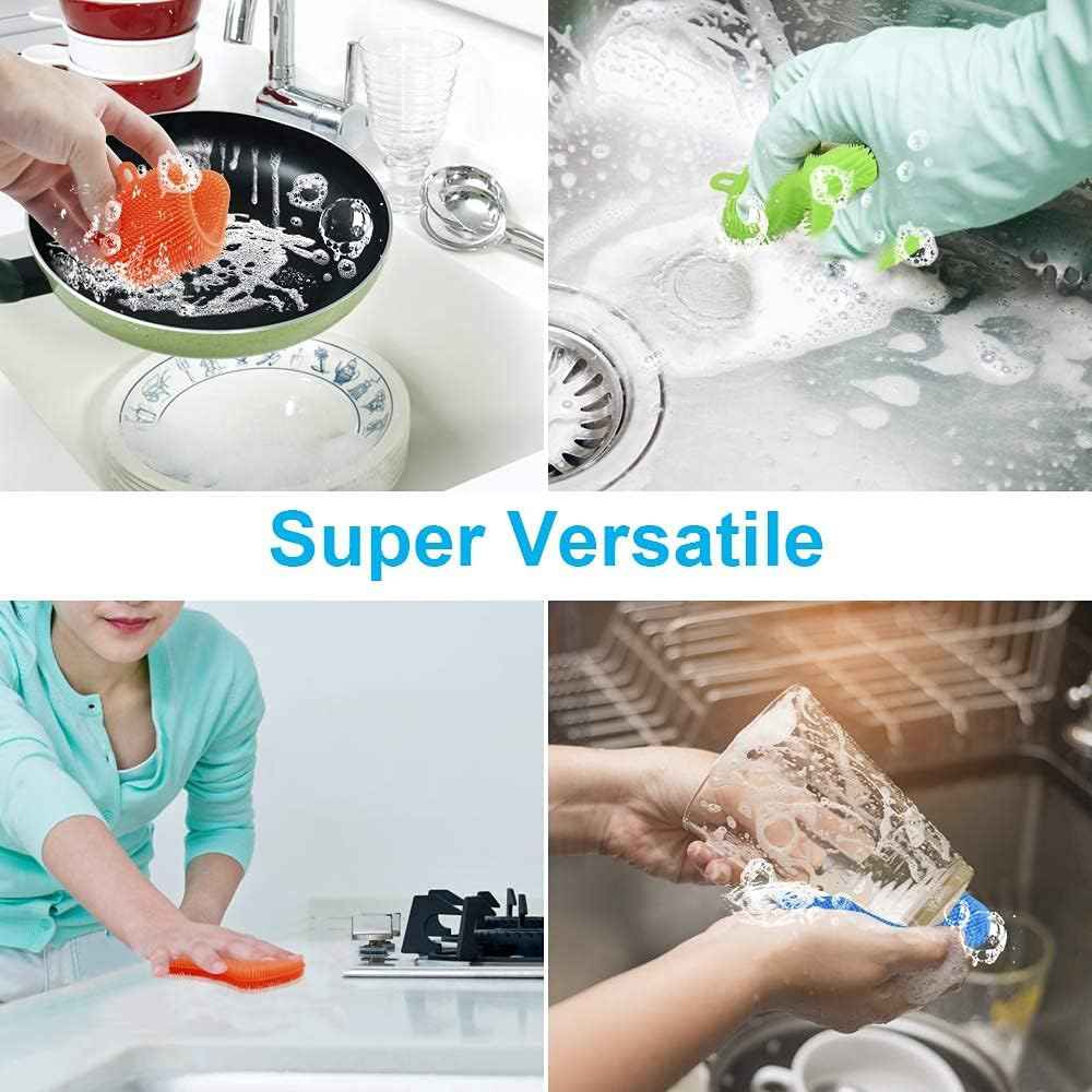 3PCS OstWony Silicone Dish Sponges, Super Food-Grade Silicone Sponges, Multi-Purpose and Efficient Sponge Kitchen Gadgets, Especial Delicate Kitchen Sponge Brush