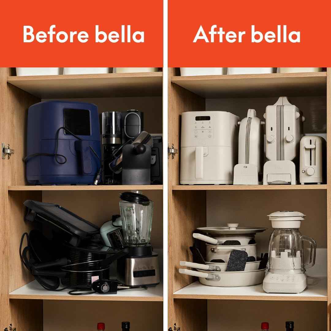 bella Flip-n-Store Waffle Maker, EverGood™ Ceramic Nonstick Coating, Fits-anywhere™ Kitchenware, Power Indicator Light & Touch Handle, 7” Wide & 1" Deep Plates, 1000 Watt, Plum