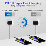 Type C Charger 2-Pack 25W Type C Fast Charging Block with 6ft USB C Charger Cable Compatible with Galaxy S25 S24 S23 S22 S21+/Phone 17/16/16 Pro Max/15/15 Pro Max/15 Plus-Black
