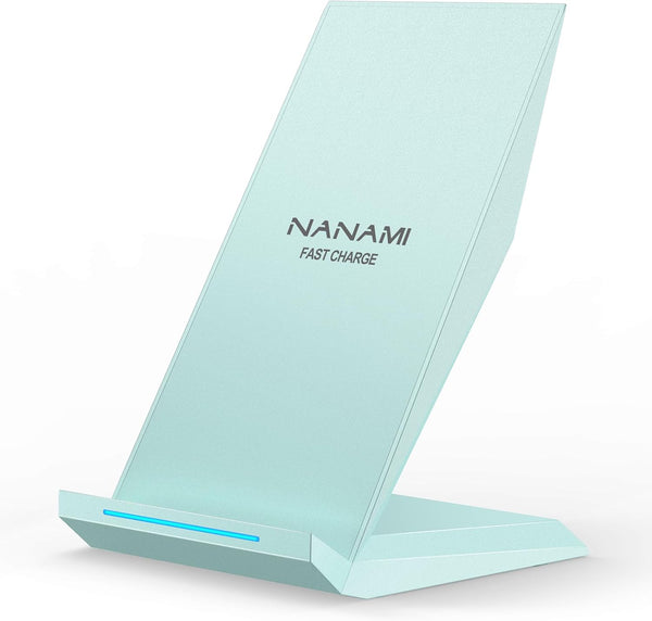 Fast Wireless Charger, NANAMI Wireless Charging Stand Compatible iPhone 17/17 Air/16/15/15 Pro/15 Plus/15 Pro Max/14/13, Nightstand Phone Charger Dock for Samsung Galaxy S26/S26+/S25/S24/S23/S22