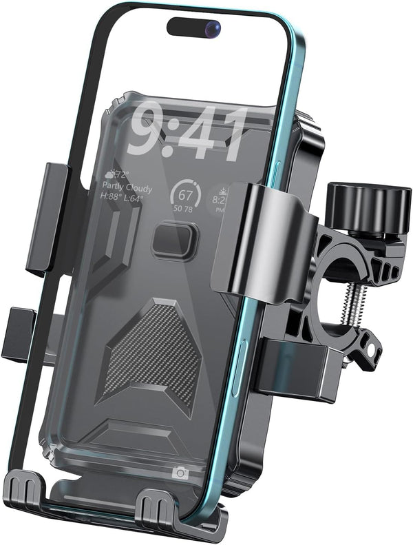 Adjustable Bike Phone Holder for Cell Phones, Universal Fit, Anti-Wobble Clamp