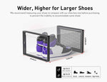 Kuject X-Large Clear Plastic Shoe Storage Boxes, Stackable 12 Pack, Black