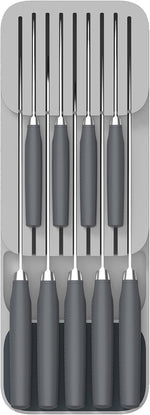 Joseph Joseph DrawerStore Knife Organizer for up to 9 knives, compact gray storage