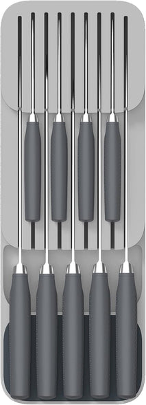 Joseph Joseph DrawerStore Knife Organizer for up to 9 knives, compact gray storage