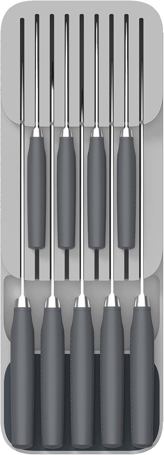 Joseph Joseph DrawerStore Knife Organizer for up to 9 knives, compact gray storage