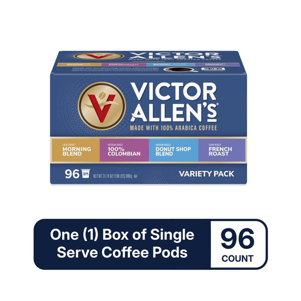 Victor Allen's Coffee Variety Pack, 96 Count, Single Serve Coffee Pods for Keurig K-Cup Brewers