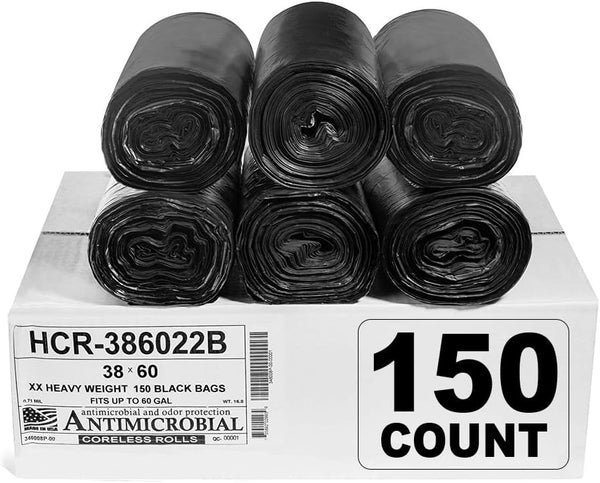 Aluf Plastics High Density Trash Bags, 16 Gallon, 1000 Count, Clear, for Various Uses