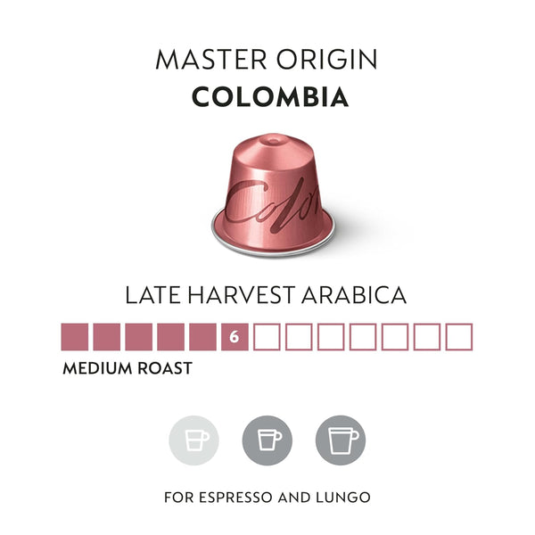 Nespresso Original Line Coffee Capsules, Colombia Master Origin, Medium Roast, 50 Count