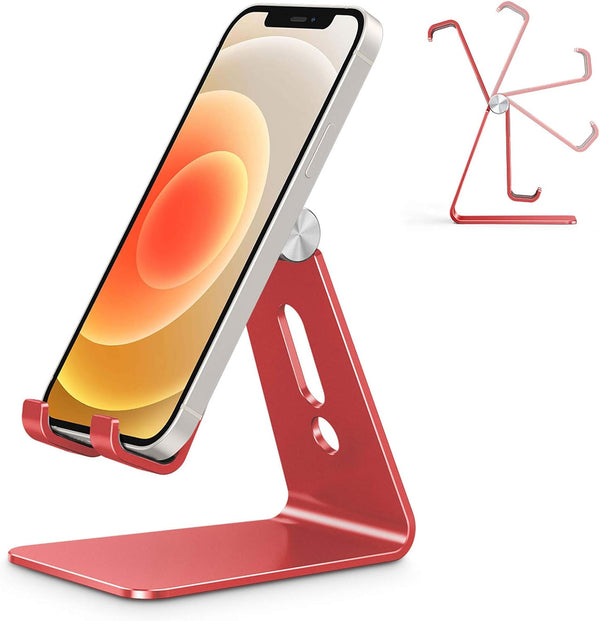 Adjustable Cell Phone Stand with Aluminum Base and Charging Port