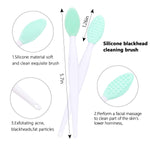 Silicone face scrubber set with 6 exfoliating brushes and lip mask tools, gentle on all skin types, blackhead removal