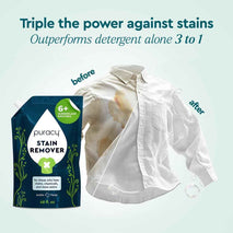 Puracy Stain Remover, Natural Travel and Laundry Stain Cleaner for Clothes, Baby Essentials, Kids Stains, Oil and Fabric Spot Cleaner, Unscented (Stain Remover Spray, 48 fl oz)