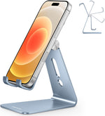 Adjustable Cell Phone Stand with Aluminum Base and Charging Port
