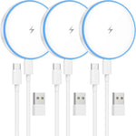 MagSafe Charger 2 Pack 15W Magnetic Wireless Charger Fast Charging Pad Compatible with iPhone 17/16/15/14/13/12 Series & AirPods 3/2/Pro Magnetic MagSafe Charging Pad with Dual Ports - Rayz Mart