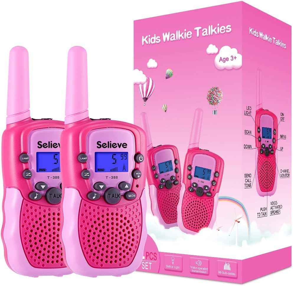 Selieve Toys for 3-12 Year Old Boys Girls, Walkie Talkies for Kids 22 Channels 2 Way Radio Toy with Backlit LCD Flashlight, 3 Miles Range for Outside, Camping, Hiking
