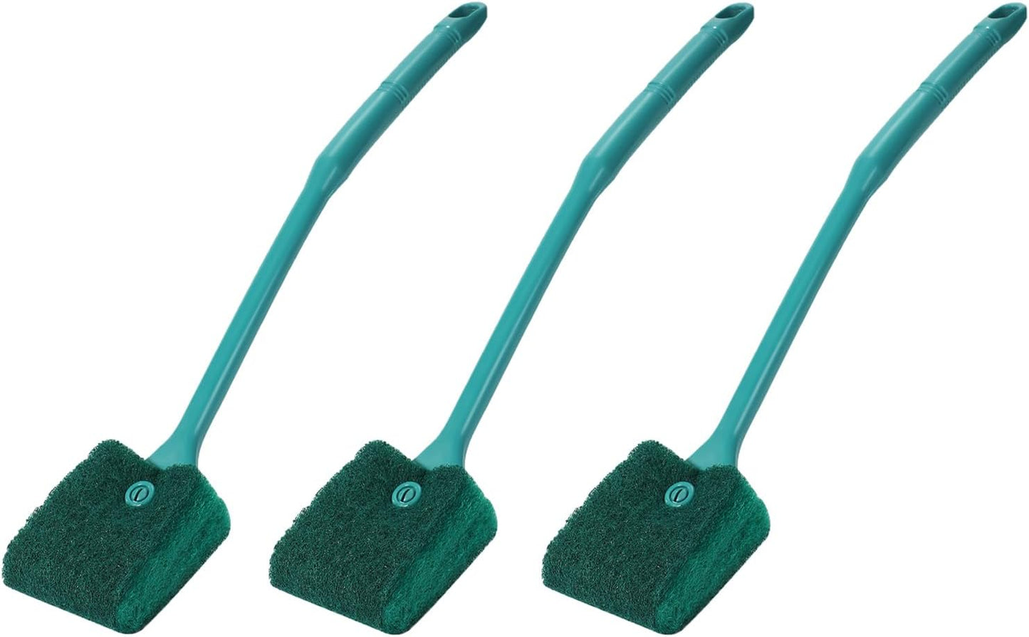 AQUANEAT Fish Tank Cleaning Tools, Aquarium Double Sided Sponge Brush, Algae Scraper Cleaner with Long Handle