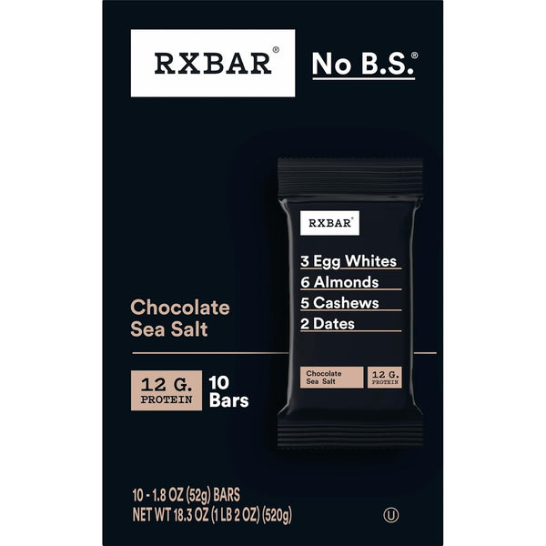 RXBAR Protein Bars, 10 Count, 18.3oz Box, Chocolate Sea Salt