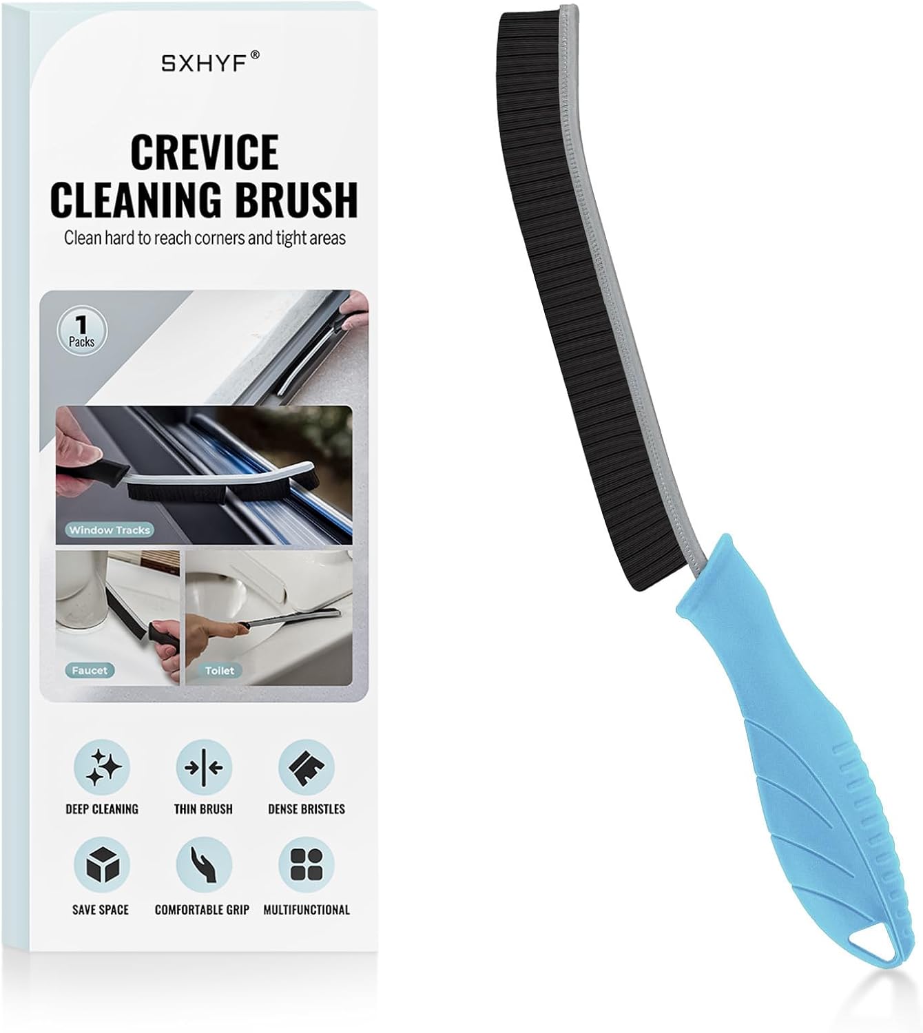 SXhyf Crevice Cleaning Brush – Hard Bristle Grout Scrub Brush for Bathroom, Kitchen & Household Cleaning