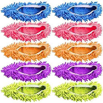 Mop Slippers Shoes 5 Pairs (10 Pieces) - Microfiber Cleaning House Mop Slippers Floor Cleaning Tools Shoe Cover Soft Washable Reusable Microfiber Foot Socks Floor Cleaning Tools Shoe Cover