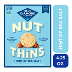 Blue Diamond Almonds Nut Thins Gluten Free Cracker Crisps, Hint of Sea Salt, 4.25 Oz Boxes (Pack of 6)