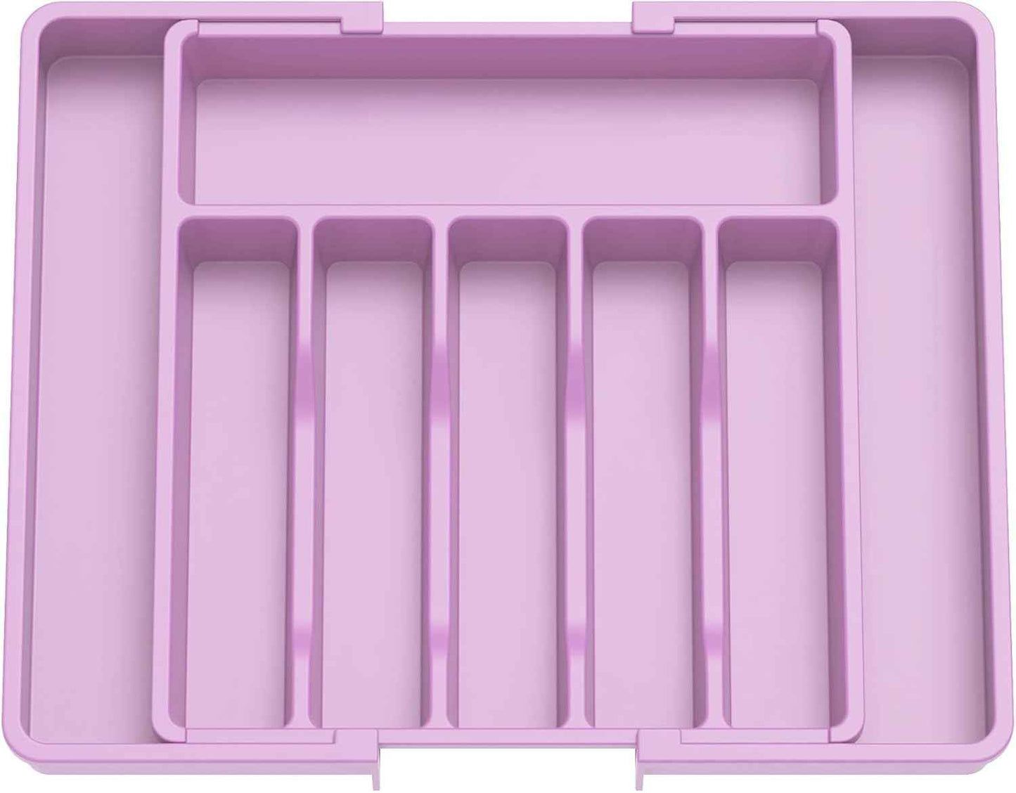 Lifewit Large Silverware Drawer Organizer, Expandable Utensil Tray for Kitchen, BPA Free Flatware and Cutlery Holder, Adjustable Plastic Storage for Spoons Forks Knives, Large, Black